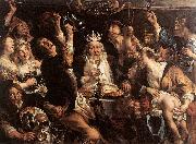 JORDAENS, Jacob The King Drinks s oil painting on canvas